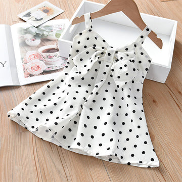 Sling Skirt Little Virgin Baby Cartoon Cute Sleeveless Dress Polka Dot Western Children's Skirt