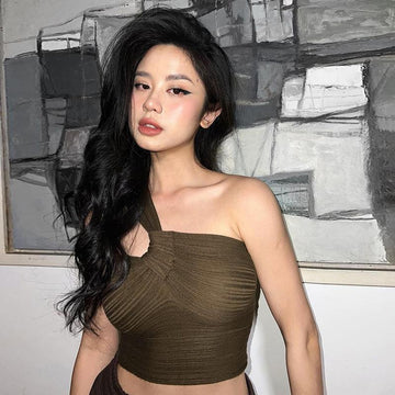 Trendy Asymmetric Single-side Sling Top