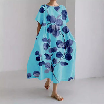 Damenmode Premium Kurzarm-Printkleid
