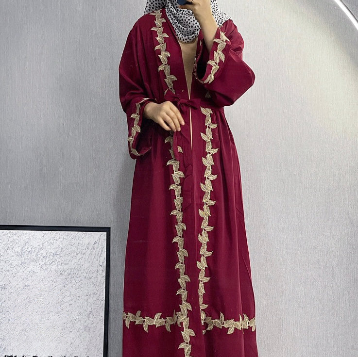 Dubai Embroidered Lace Abaya