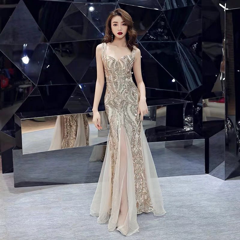 Sequin Fishtail Evening Dress