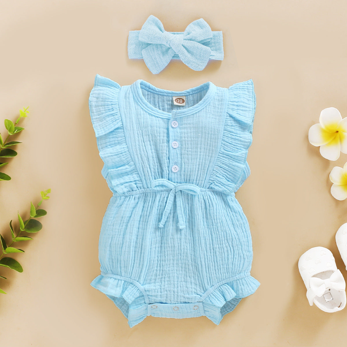 INS Baby Spring And Autumn Models New European And American Sleeveless Solid Color Personality Baby Girl Romper Romper