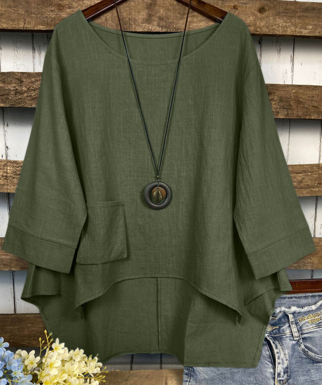 Round Neck Casual Summer Top