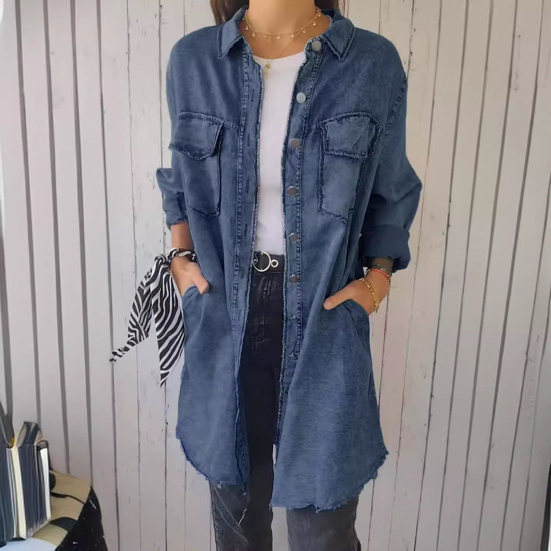 Denim Style Shirt Coat