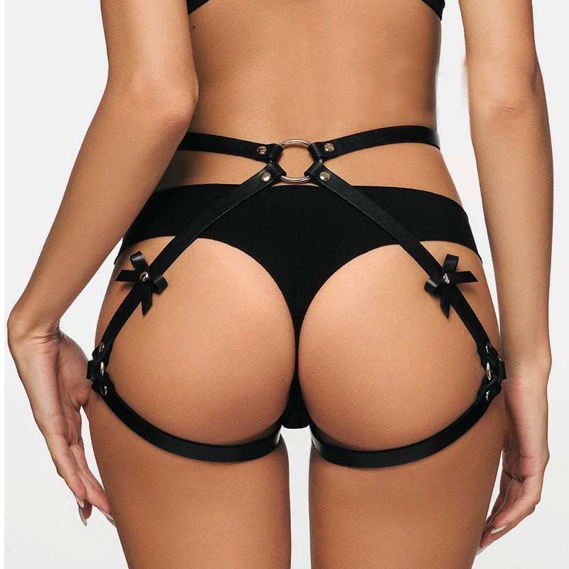 Erotic belt body buttocks bondage harness woman stockings