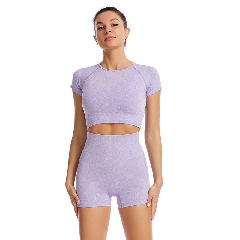 Amazon Yoga Clothes Women's Shorts Bra Short-sleeved