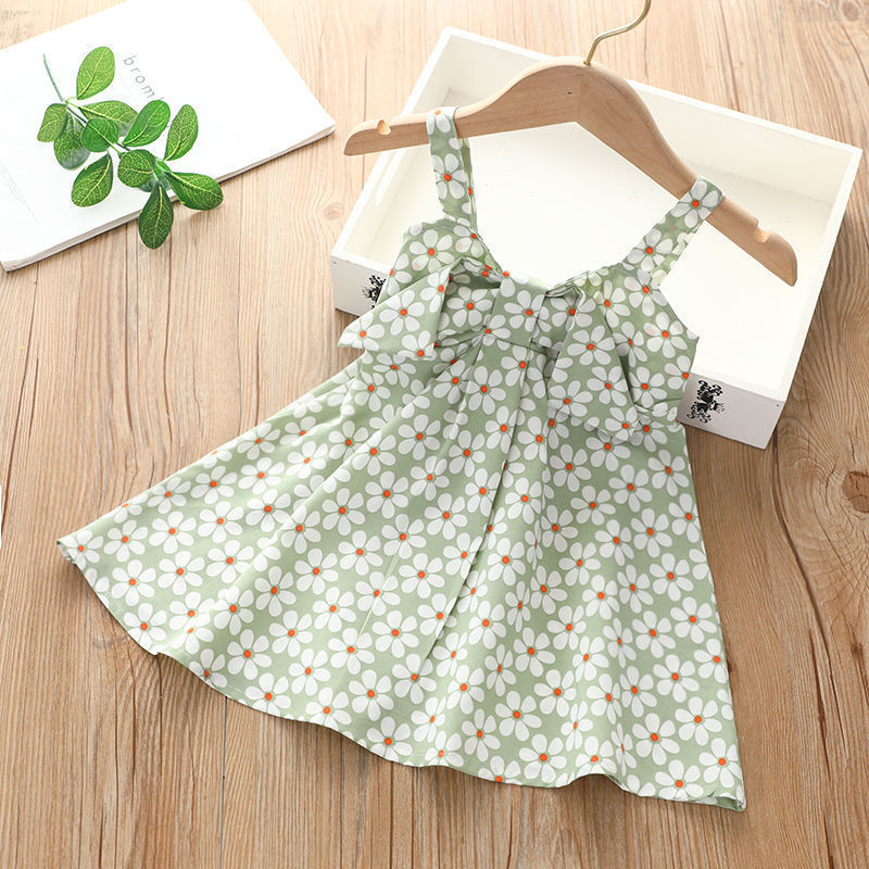 Sling Skirt Little Virgin Baby Cartoon Cute Sleeveless Dress Polka Dot Western Children's Skirt