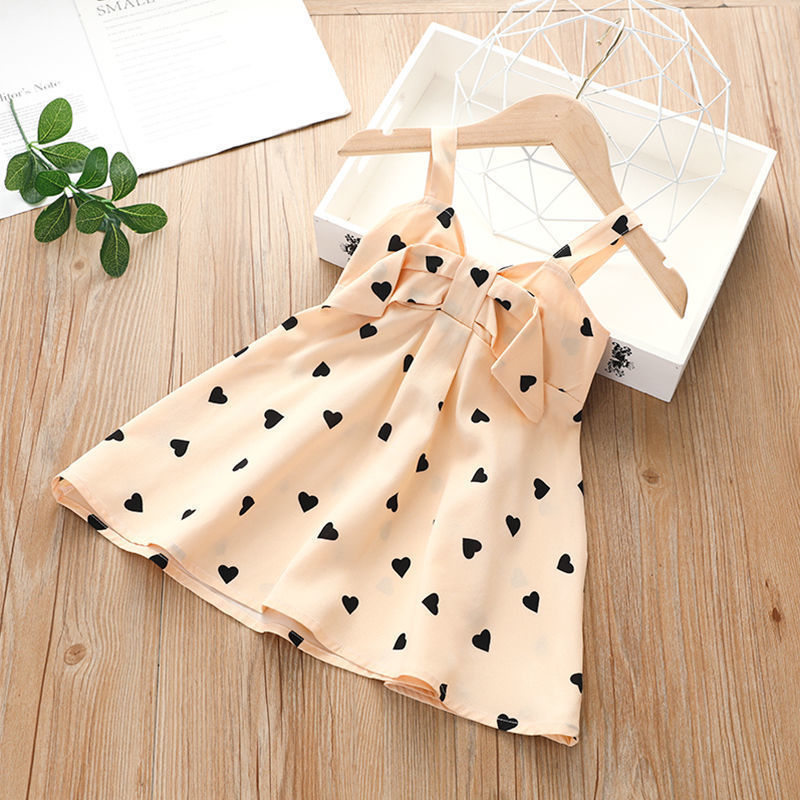 Sling Skirt Little Virgin Baby Cartoon Cute Sleeveless Dress Polka Dot Western Children's Skirt
