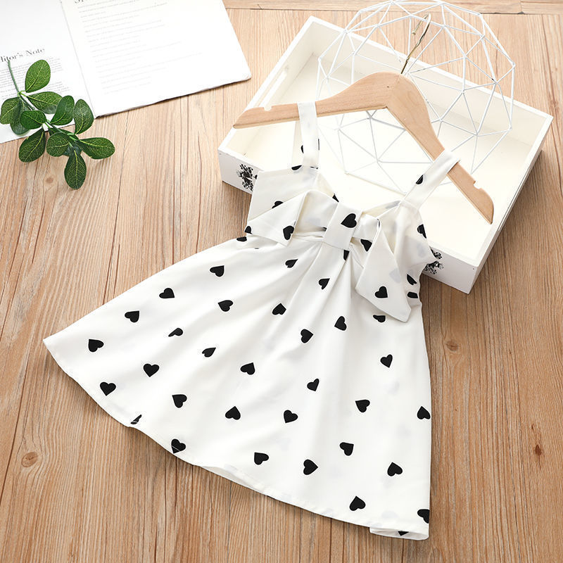 Sling Skirt Little Virgin Baby Cartoon Cute Sleeveless Dress Polka Dot Western Children's Skirt