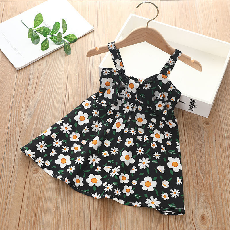 Sling Skirt Little Virgin Baby Cartoon Cute Sleeveless Dress Polka Dot Western Children's Skirt