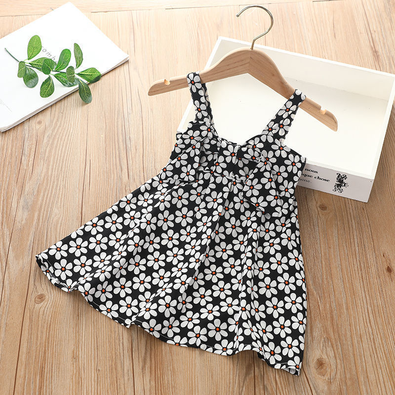 Sling Skirt Little Virgin Baby Cartoon Cute Sleeveless Dress Polka Dot Western Children's Skirt