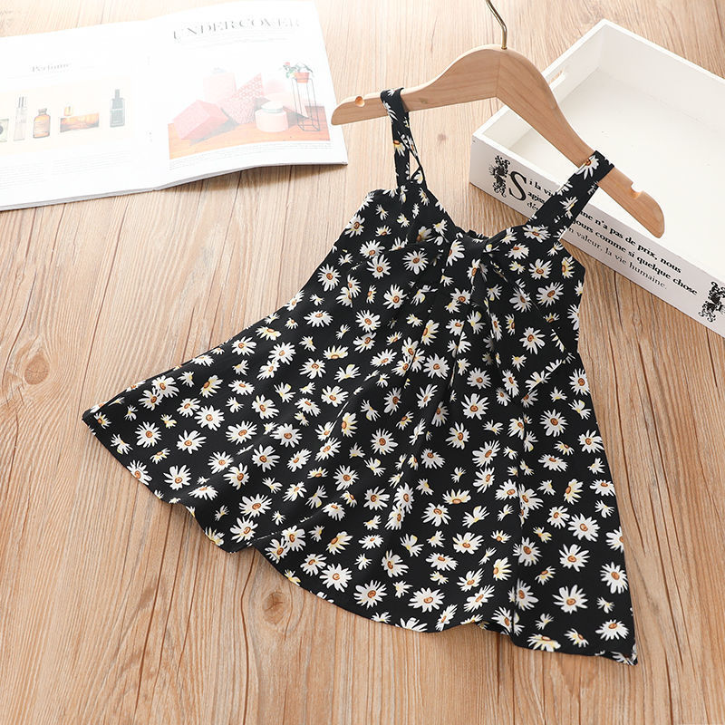 Sling Skirt Little Virgin Baby Cartoon Cute Sleeveless Dress Polka Dot Western Children's Skirt