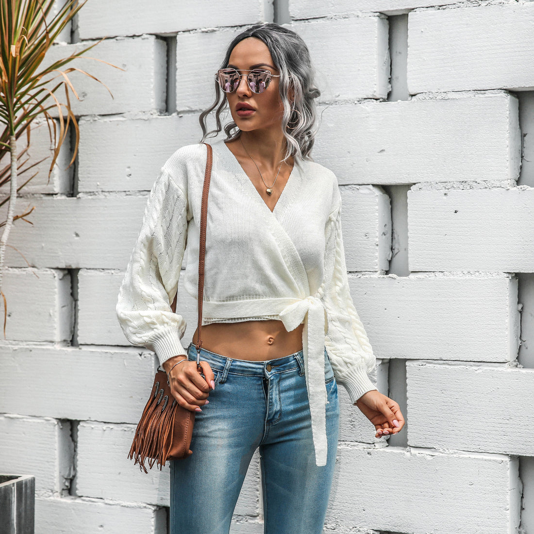 Casual Lantern Knit Sweater