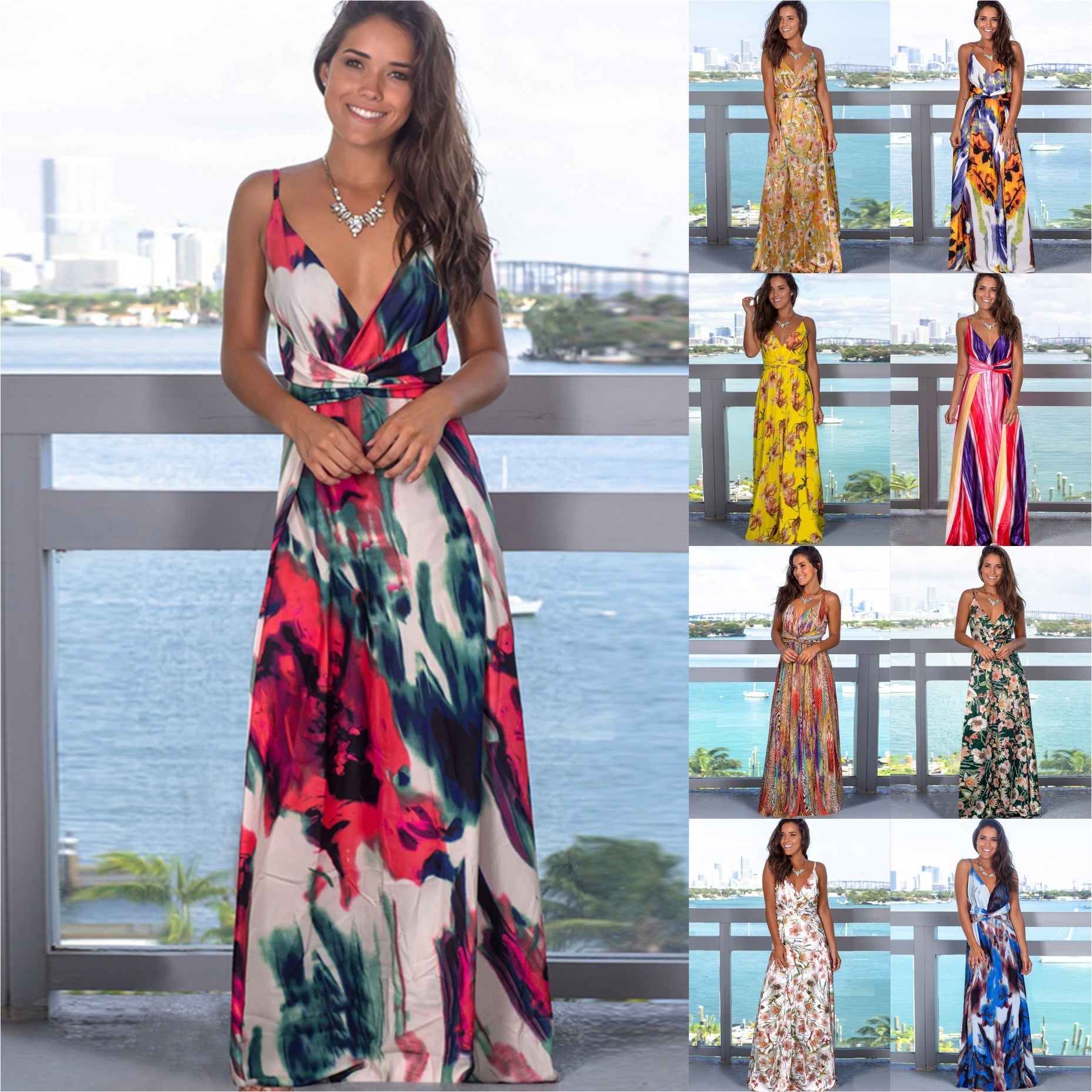 Printed halter dress