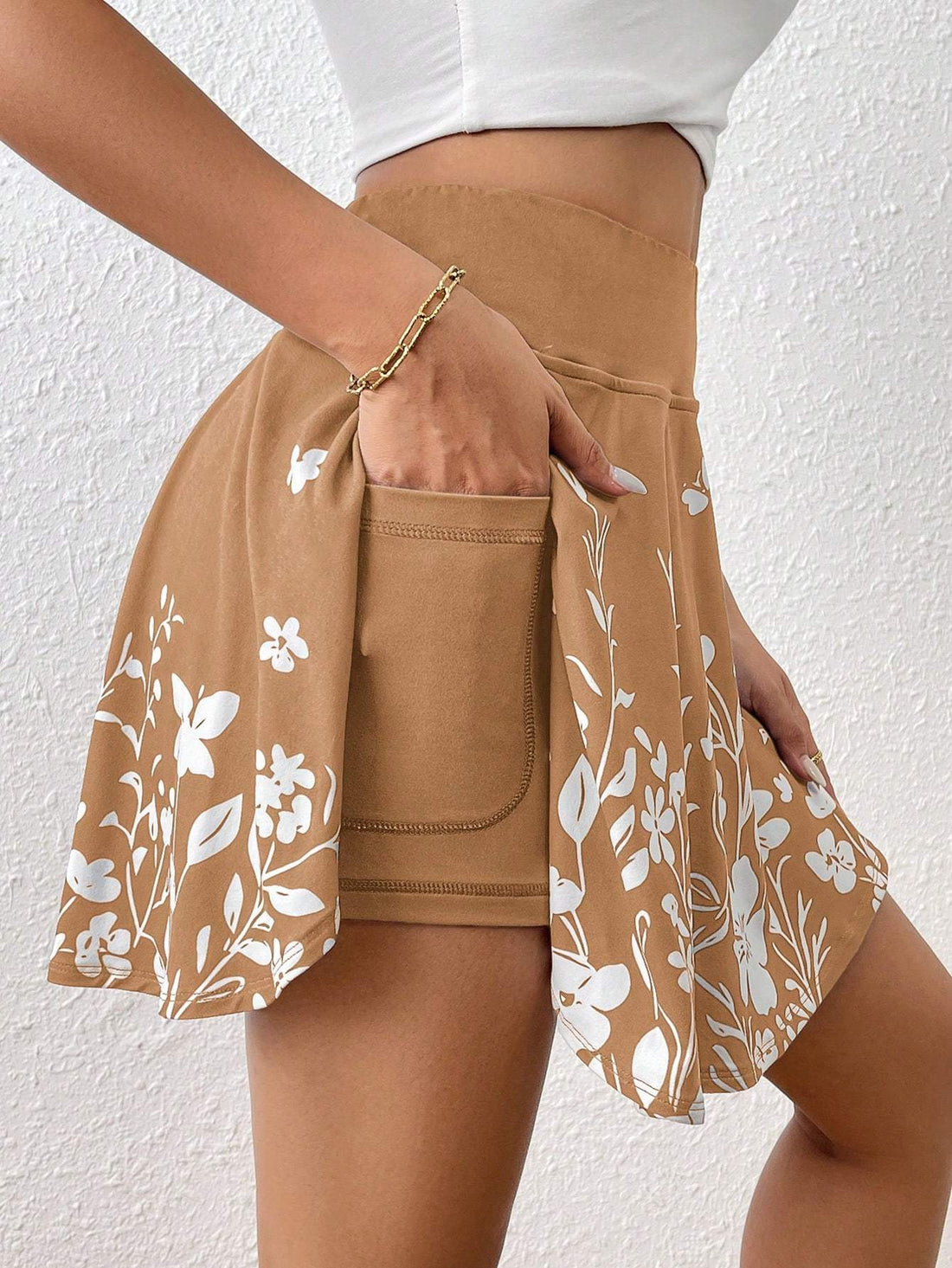 Floral Print Pocket Shorts