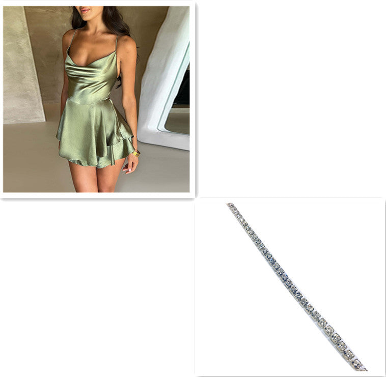 Backless Satin Suspender