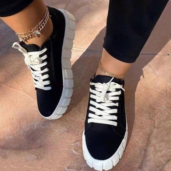 Lace-up Canvas Foreign Trade Platform Printed Single Shoes