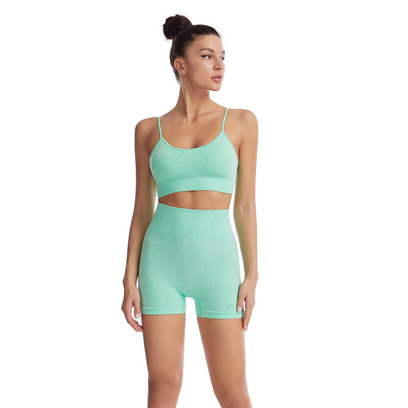 Amazon Yoga Clothes Women's Shorts Bra Short-sleeved