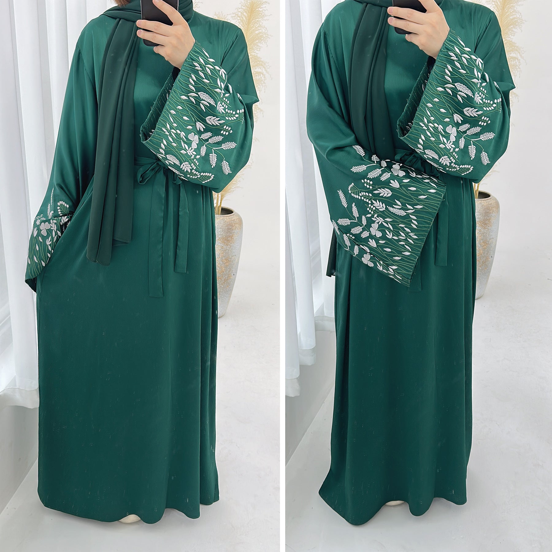 Elegant Leaf Design Abaya