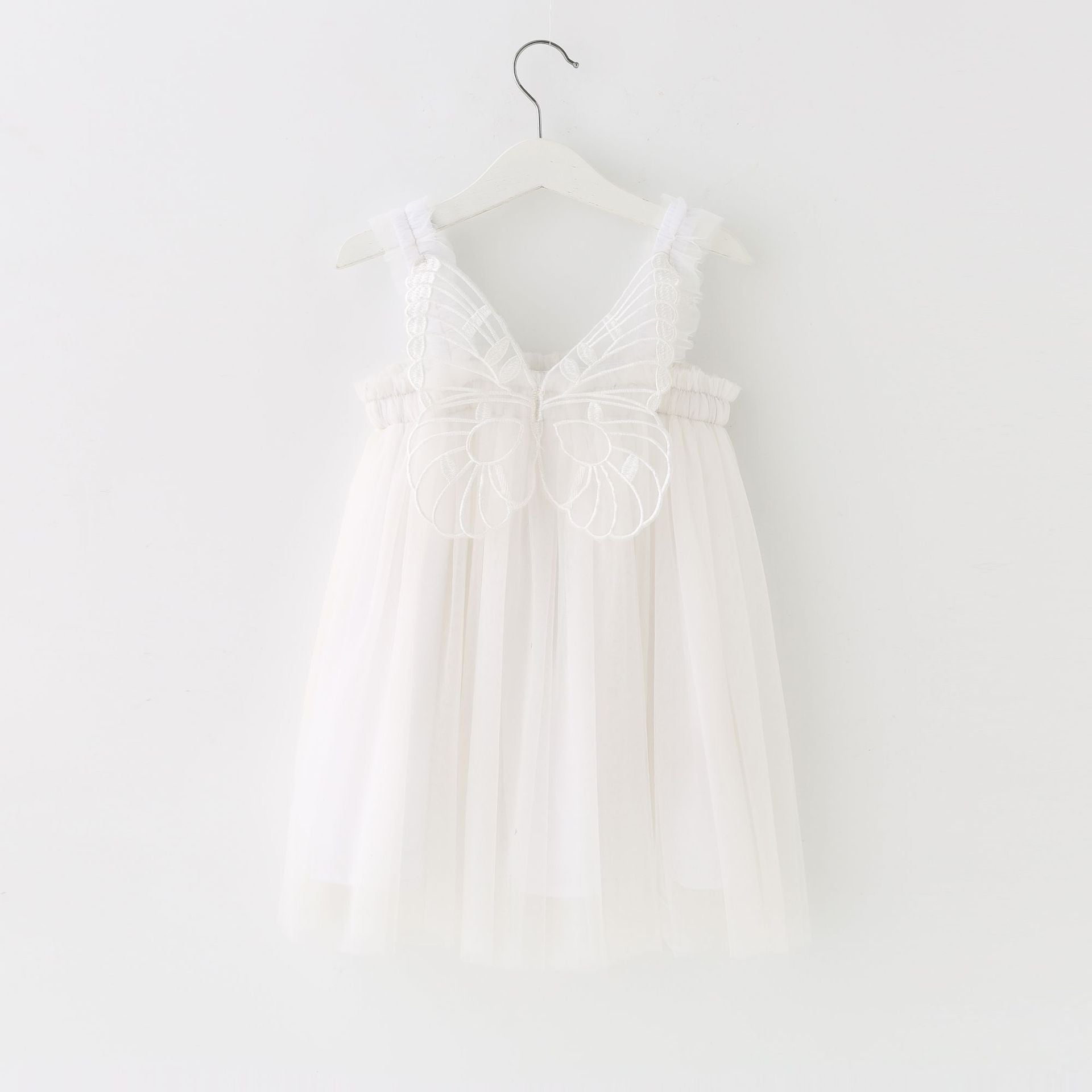Children's Mesh Dress Sling Birthday Dress Pettiskirt Three-dimensional Angel Wings Fairy Fashionable Skirt