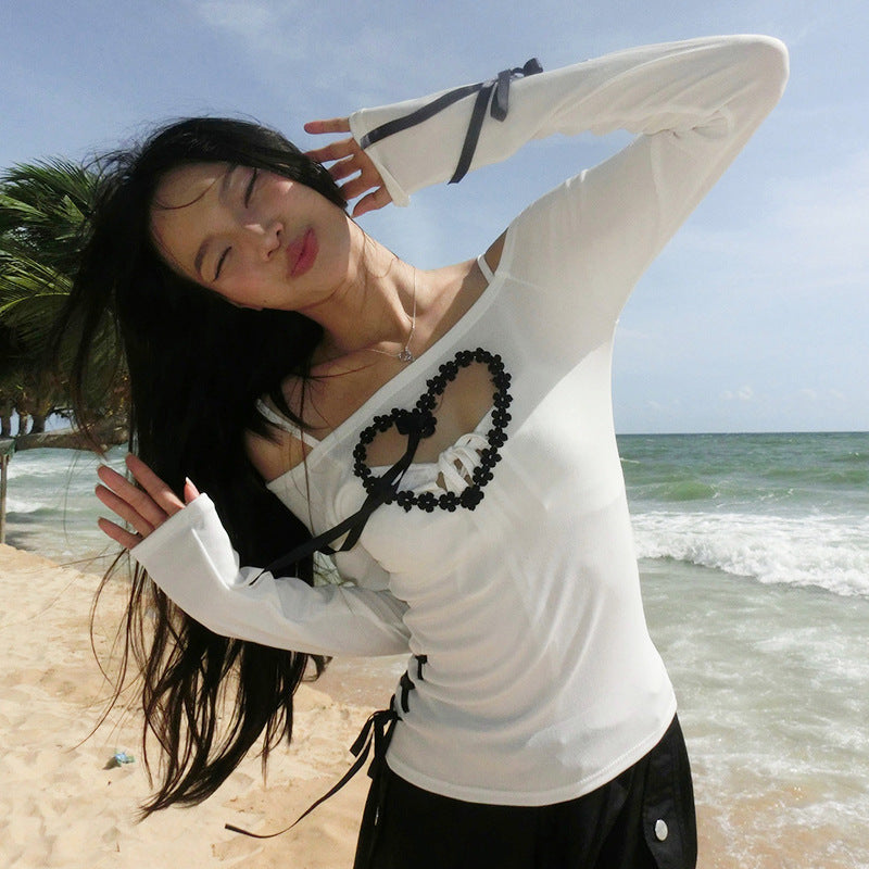 Women's White Lace Fashion Top