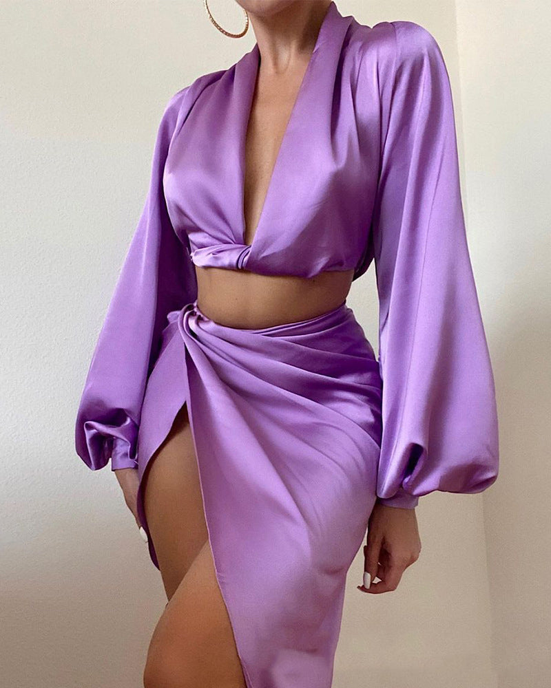 Women's Satin Two-Piece Set