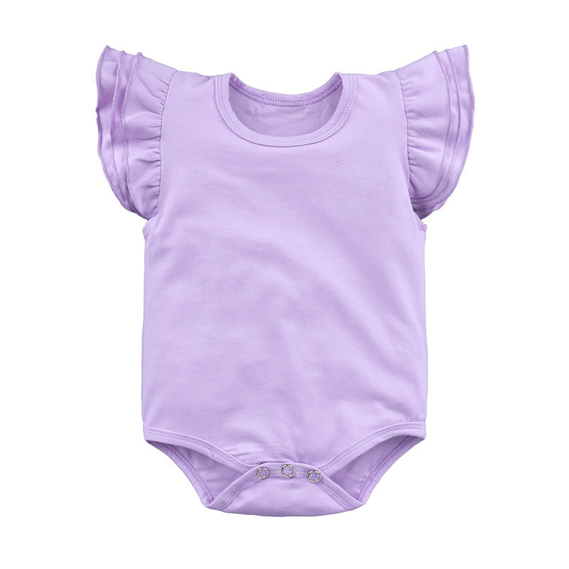 Children's Clothing Candy Color Ruffled Girls' Onesie Baby Romper