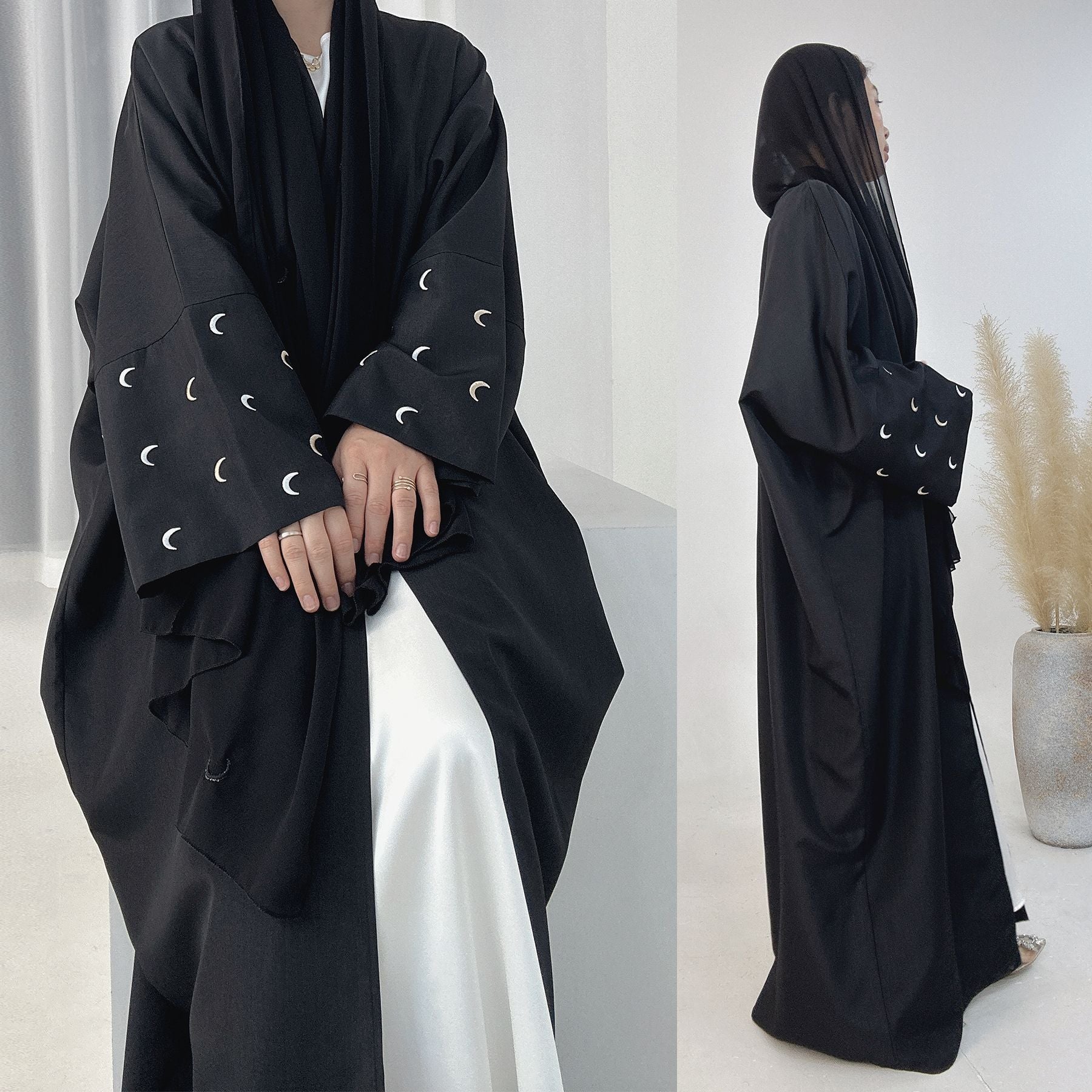 Embroidered Cardigan Abaya