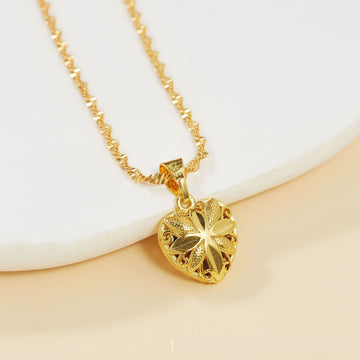 Heart-Shaped Ethnic Gold Necklace