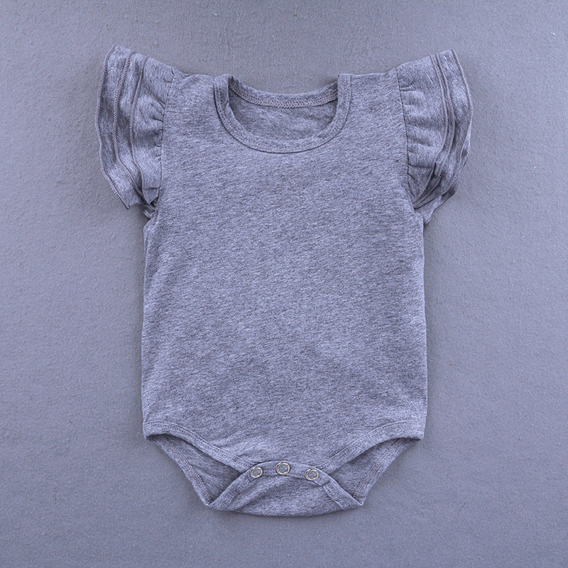 Children's Clothing Candy Color Ruffled Girls' Onesie Baby Romper