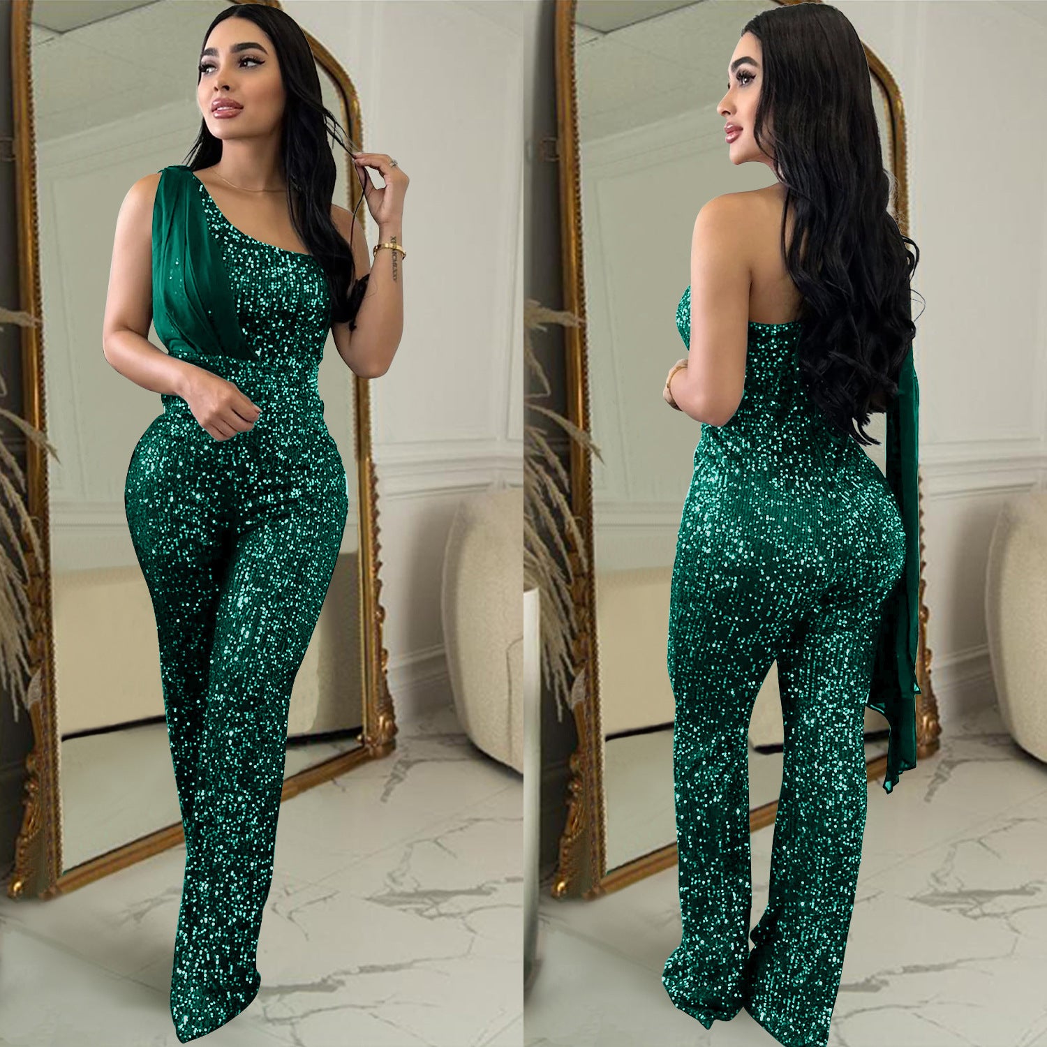 Women's Sequin Trousers Jumpsuit – Party Ready