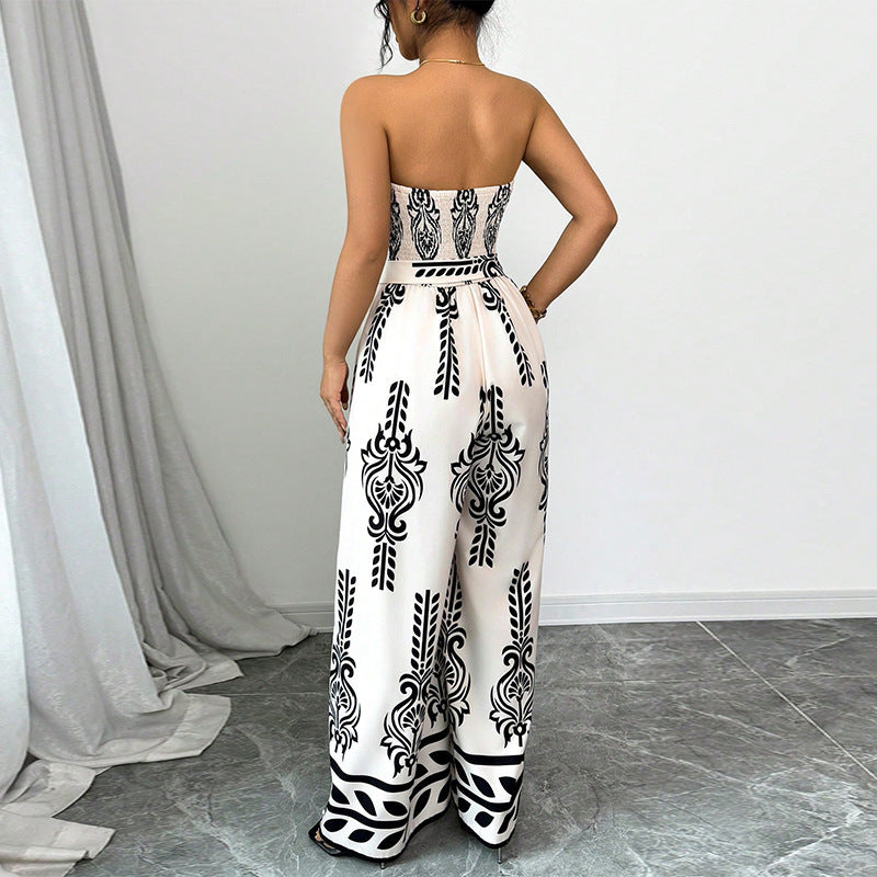 Printed Wide-Leg Jumpsuit