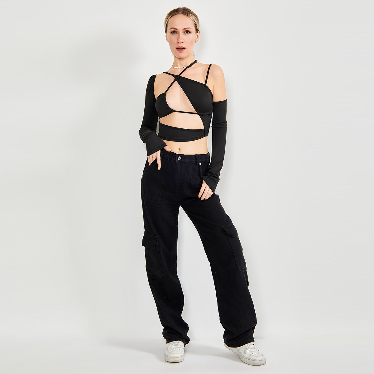 Asymmetrical Cutout Top