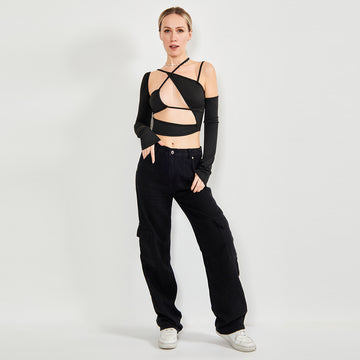 Asymmetrical Cutout Top