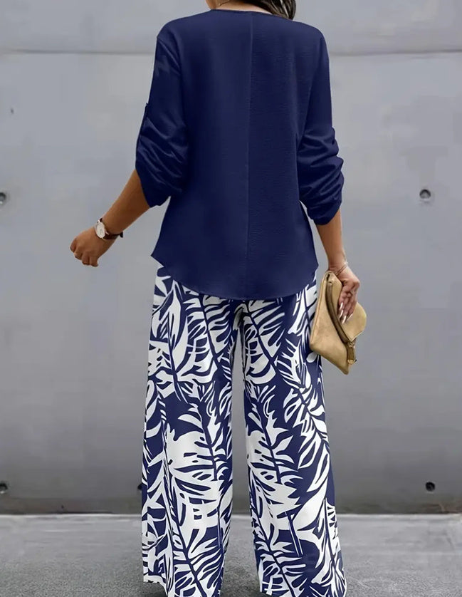 Tropical Printed Women's Casual Suit