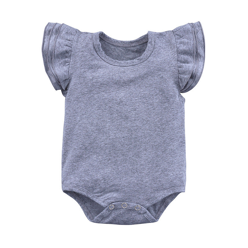 Children's Clothing Candy Color Ruffled Girls' Onesie Baby Romper