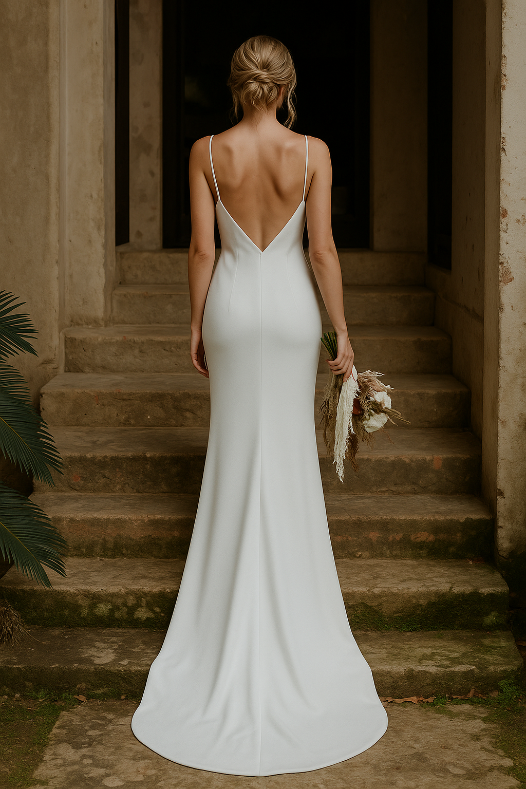 Little White Evening Gown With Train Brigade Shot Long Dress