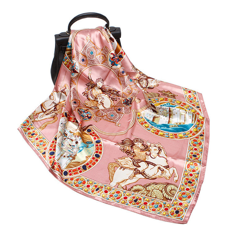 Digital Print Silk Scarf – Square & Elegant
