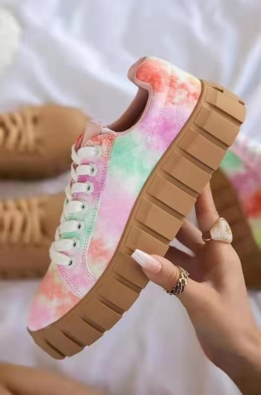 Lace-up Canvas Foreign Trade Platform Printed Single Shoes