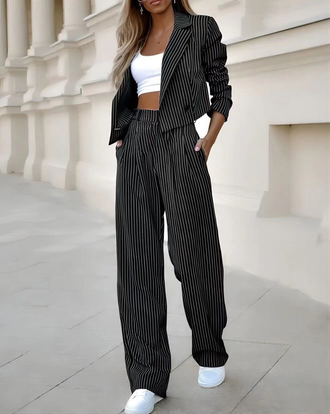 Spring Striped Two-Piece Suit