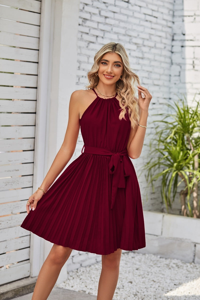 Strapless Pleated Dress