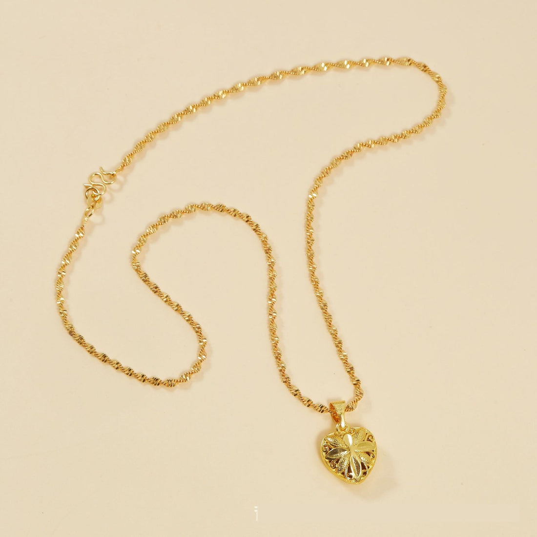 Heart-Shaped Ethnic Gold Necklace