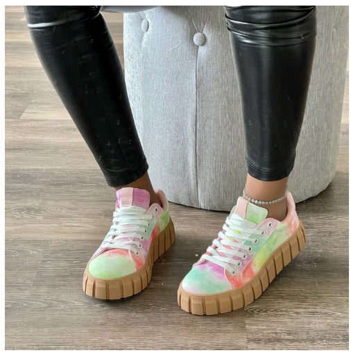 Lace-up Canvas Foreign Trade Platform Printed Single Shoes