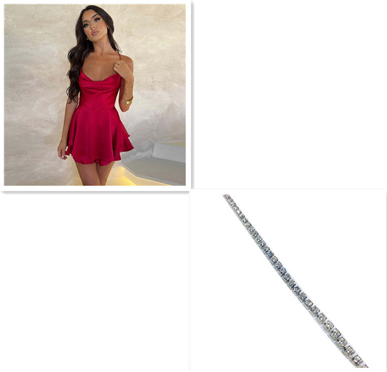 Backless Satin Suspender