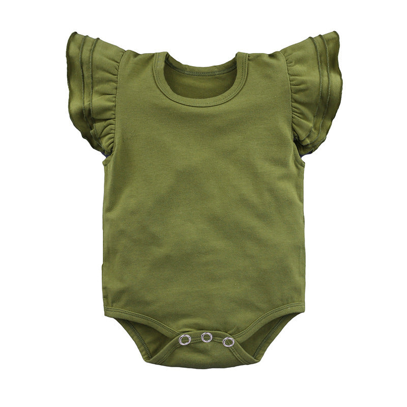 Children's Clothing Candy Color Ruffled Girls' Onesie Baby Romper