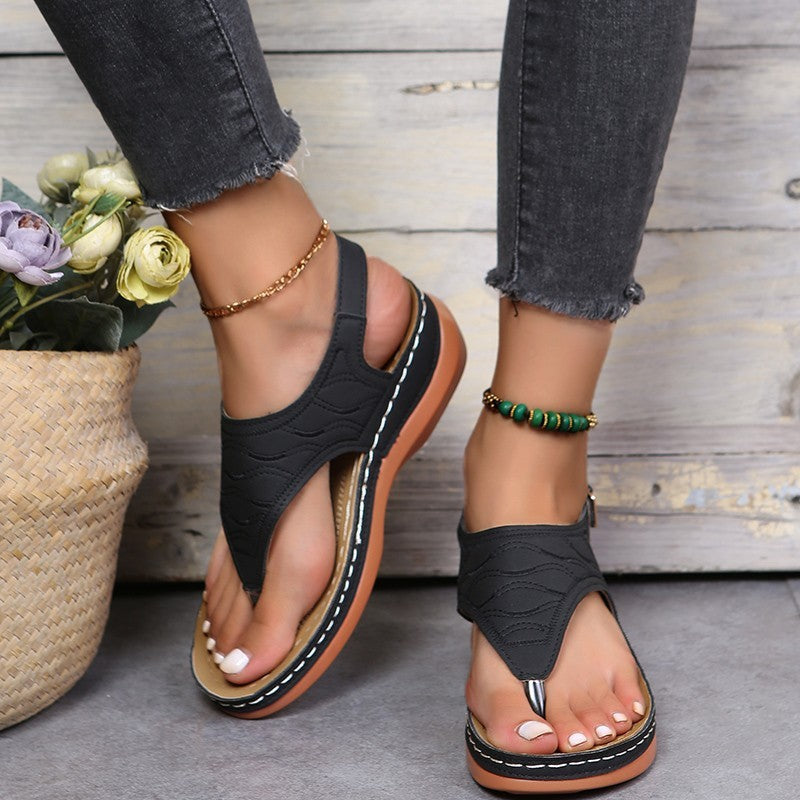 Retro Roman Clip Toe Sandals