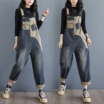 Herbst Neue Plus Größe Lose Denim Hosenträger Hosen