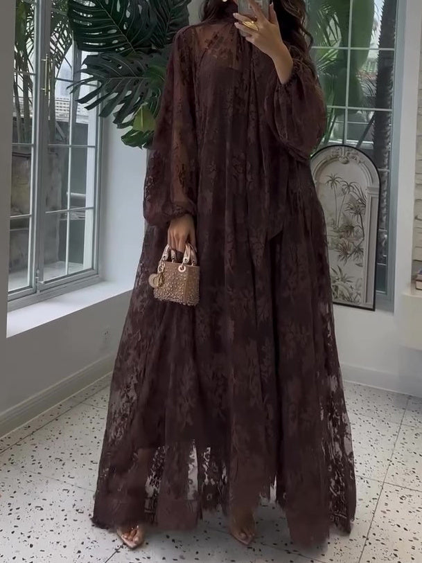 Lace Tie Swing Dress