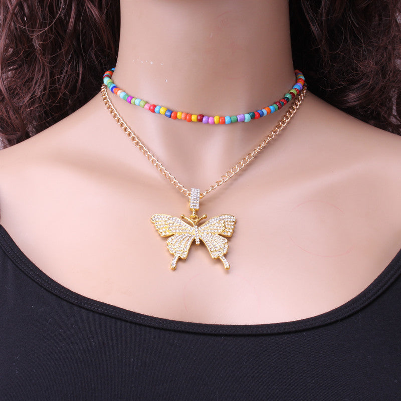 Elegant Bead & Bow Necklace Set