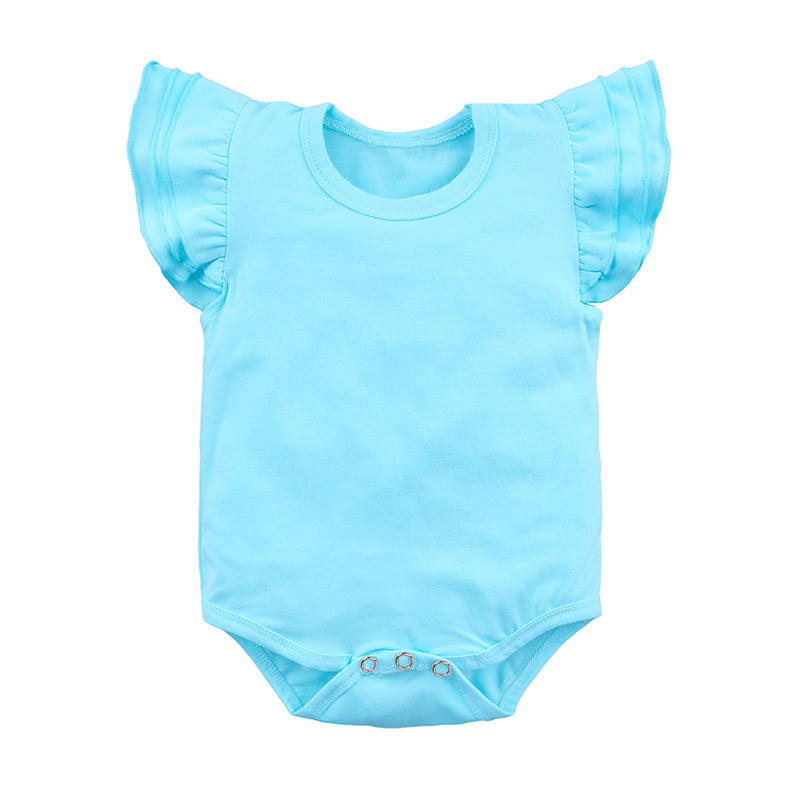 Children's Clothing Candy Color Ruffled Girls' Onesie Baby Romper